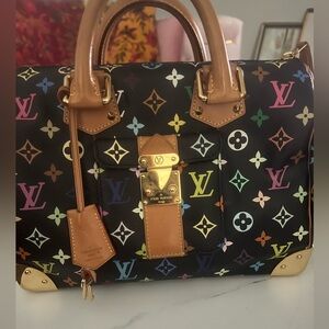 Louis Vuitton Black Multicolor Speedy 30